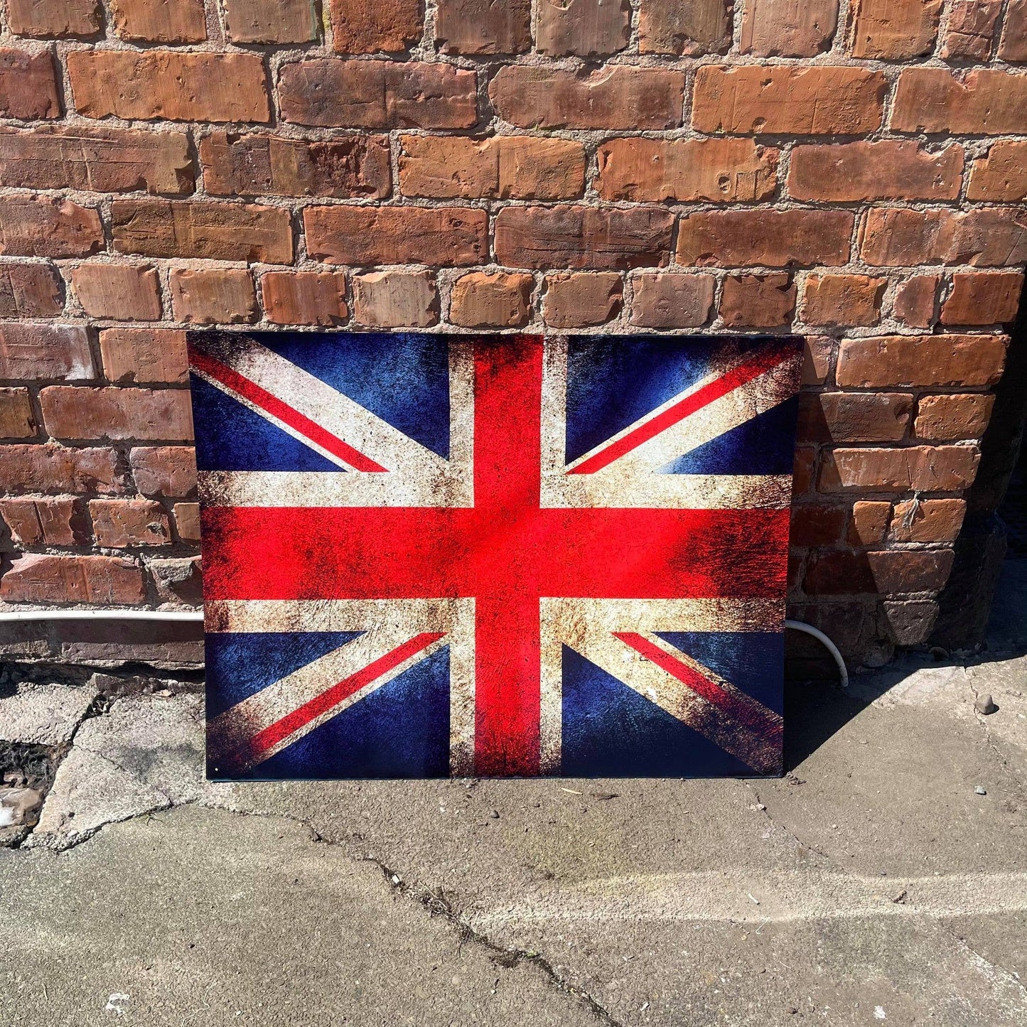 British Union Jack Flag Vintage Metal Sign 24in x 22 in appx