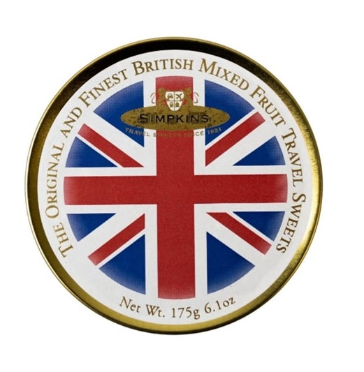 SIMPKINS UNION JACK TIN  MIXED FRUIT DROPS 175g